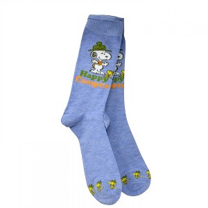Mens Peanuts Snoopy Happy Camper Crew Socks - 1 of 2