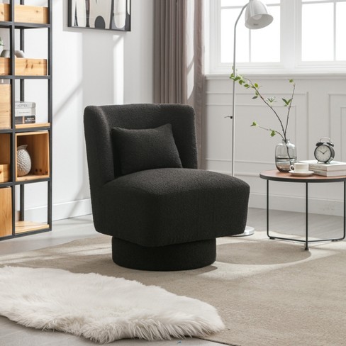 20.6 Modern Comfortable 360 Degree Swivel Accent Chair, Black