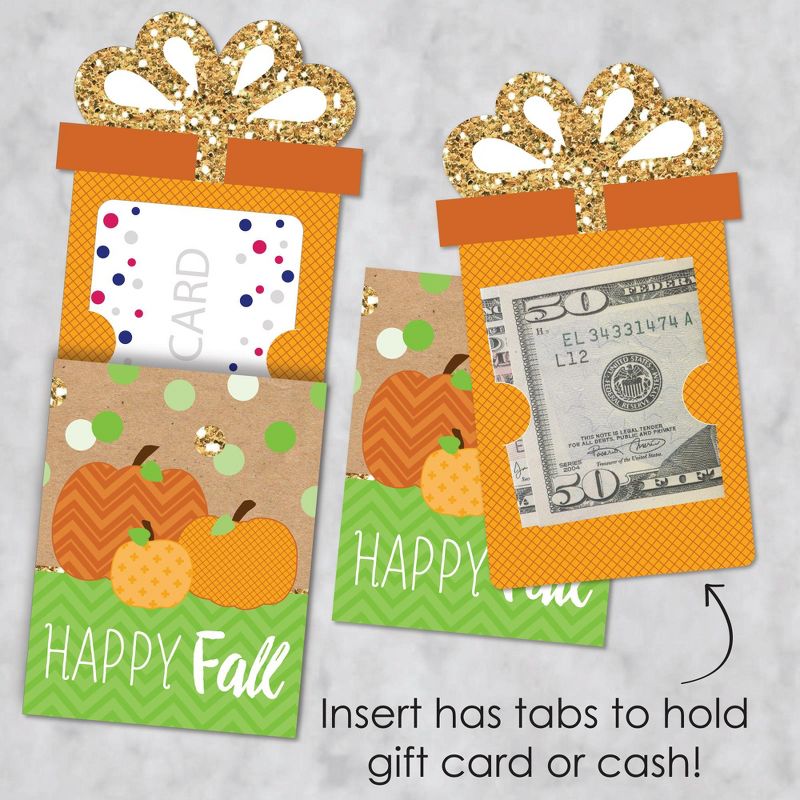 Big Dot of Happiness Pumpkin Patch - Fall, Halloween or Thanksgiving Party Money and Gift Card Sleeves - Nifty Gifty Card Holders - Set of 8, 3 of 9