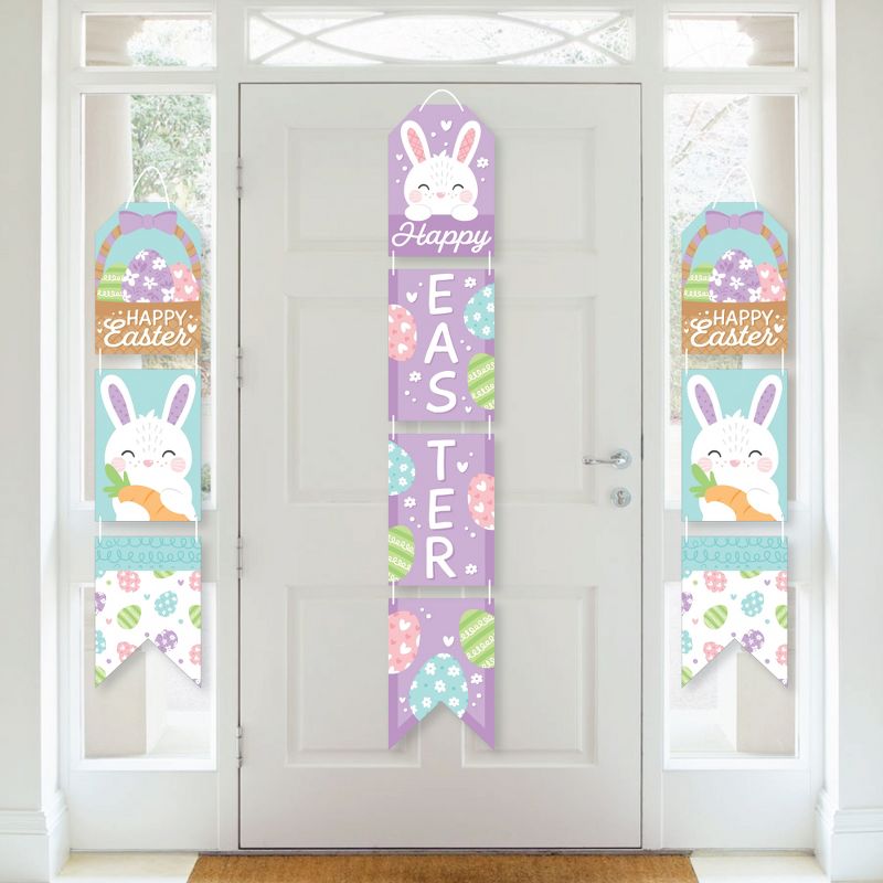 Big Dot of Happiness Spring Easter Bunny - Hanging Vertical Paper Door Banners - Happy Easter Party Wall Decoration Kit - Indoor Door Decor, 1 of 8