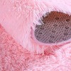 Oval Fluffy Rug for Bedroom Plush Pile Rug for Kids Room Bedside Nursery Mat 2.6ft x 5.3ft Pink - 3 of 4