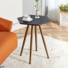 Modern Minimalism Black Faux Marble End&Side Table, Small Accent Coffee Table,Hexagon - 2 of 4