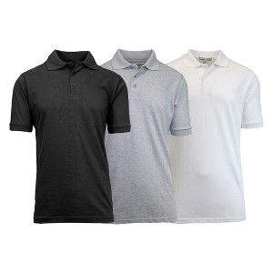 Galaxy By Harvic Men's Short Sleeve Pique Polo Shirt-3 Pack - 1 of 2
