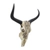 SAGEBROOK HOME 28" Resin Bull Skull Wall Accent Ivory/Black: Contemporary Mixed Media Art, Polyresin Sculpture - image 2 of 4