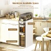 4-Tier Slim Bathroom Storage Cabinet, Thin Cabinet with Drawers & Tissue Box, Plastic Waterproof Cabinet for Narrow Spaces Kitchen, Laundry, White - 3 of 4