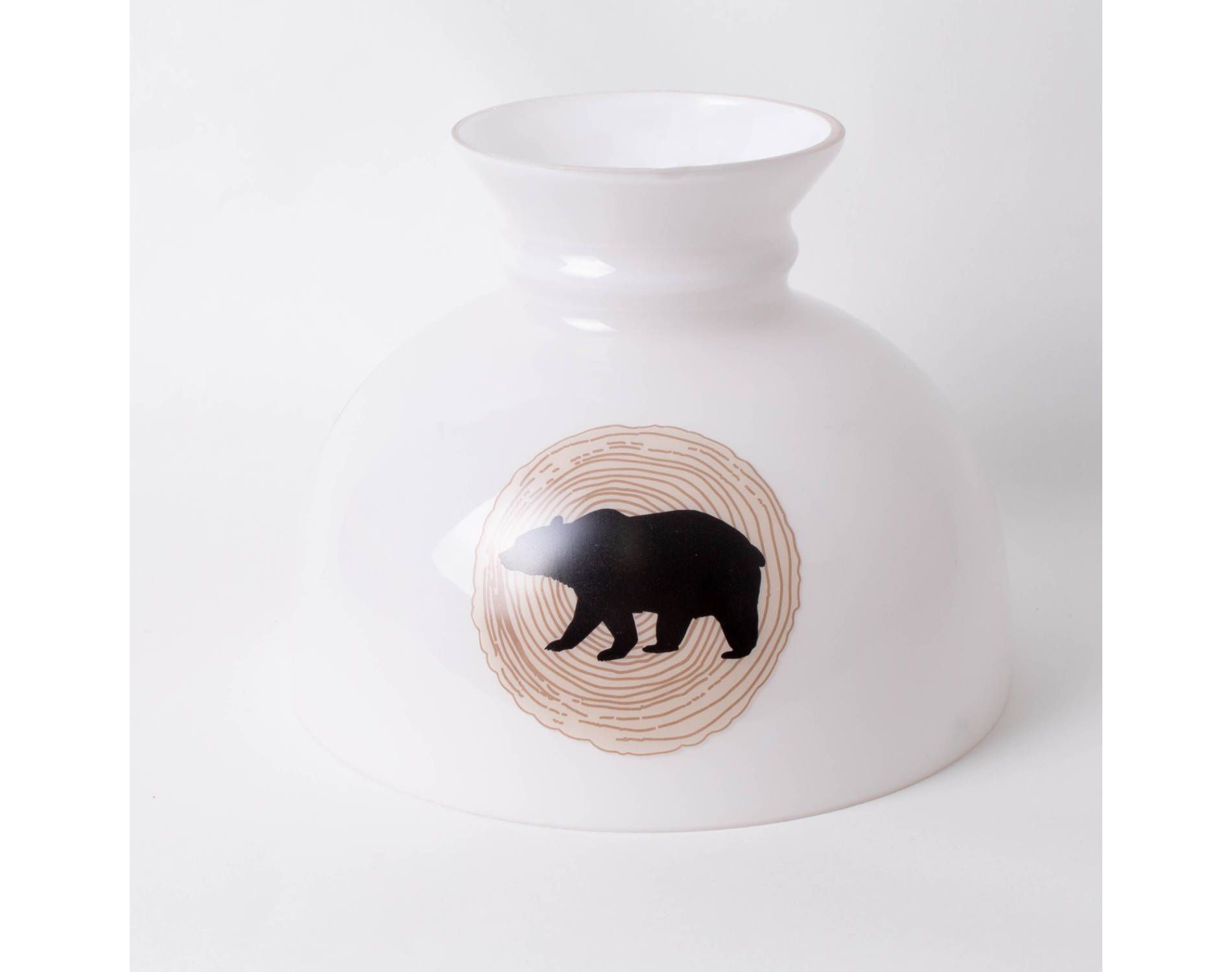 Aladdin Oil Lamp Shade - Student Design Glass Lampshade with 10 Inch Base Fitter, Bear on White Background