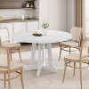 Round Dining Table for 4-6 People, 47 Inches Dining Room Table with Wooden Pedestal Base, Circle Kitchen Tables for Dining Room, Kitchen - 4 of 4