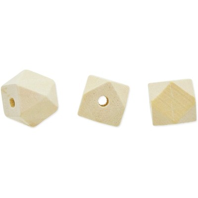 Bright Creations 100 Pack Geometric Wooden Beads for Crafts and Arts and Crafts, Jewelry Making (16mm)