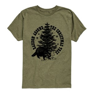 Boys' - Instant Message - Raccoon Around The Christmas Tree Short Sleeve Graphic T-Shirt - 1 of 4