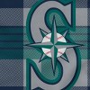 MLB Seattle Mariners Plaid Steel Royal Plush Faux Shearling Blanket - 2 of 3