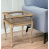 HomeRoots 25" Beige Distressed Glass And Solid Wood End Table - 2 of 4