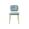 Modern Dining Chairs Set of 2, Beige & Green Upholstered Accent Chairs with Metal Legs ¨C Space-Saving Contemporary Kitchen & Dining Room Seating - 3 of 4