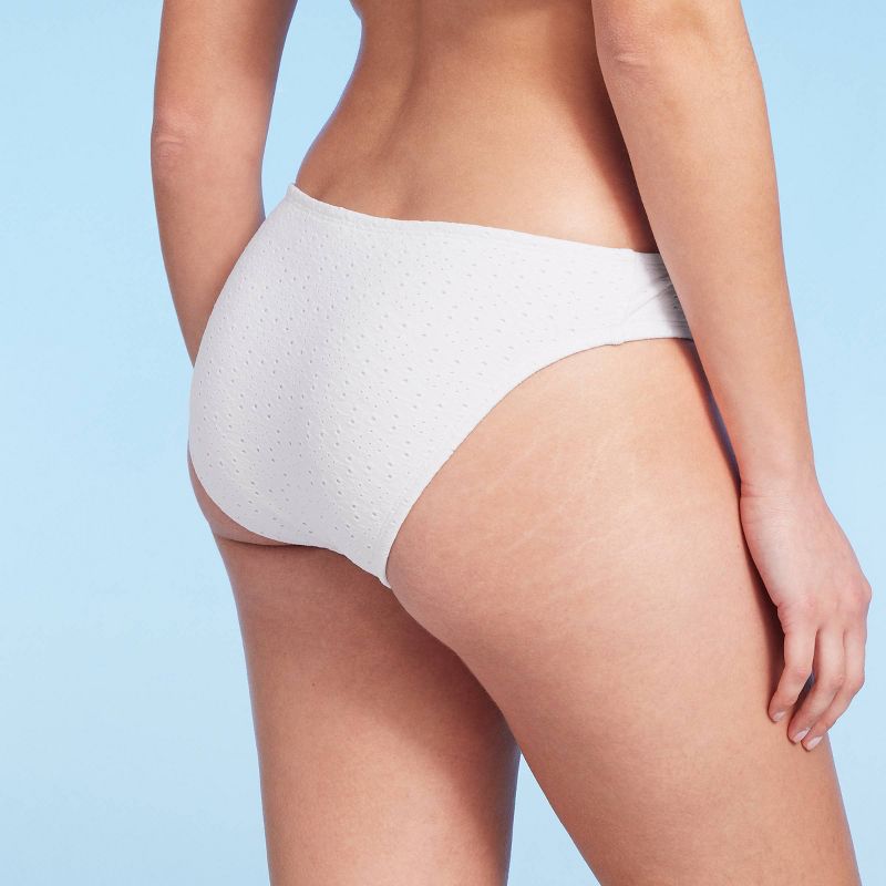 Women's Eyelet Hipster Bikini Bottom - Kona Sol™ White, 3 of 19