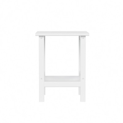 White HDPE Square Outdoor Adirondack Side Table
