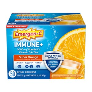 Emergen-C Immune+ Powder Drink Mix with Vitamin C - Super Orange - 1 of 4