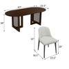 67 inch Vine Woven Oval Natural Wood Color Dining Table with 6 Dining chairs Suitable for Dining Room and Living Room - 4 of 4