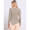 INSPIRE CHIC Women's Long Sleeve Boat Neck Irregular Casual Knit Sweater - 3 of 4