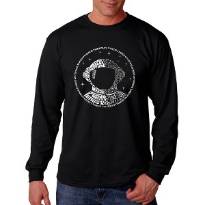 LA Pop Art Men's Word Art Long Sleeve T-shirt - I Need My Space Astronaut - 1 of 4