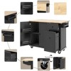 NicBex 1 Drawer Rolling Kitchen Island Cart with Drop Leaf,Kitchen Island on Wheels with Pull Out Cabinet Organizer,Island Table for Kitchen - 4 of 4