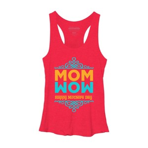 Women's Design By Humans Happy Mother's Day Mom Wow By tmsarts Racerback Tank Top - 1 of 2