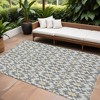 Gray Ivory And Gold Floral Medallion Washable Indoor Outdoor Area Rug - 2 of 4