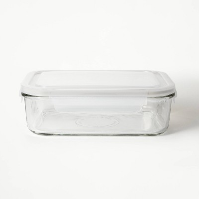 8 Cup Glass Food Storage Container Clear - Figmint™: Glass Container with Lid, Dishwasher & Microwave Safe