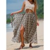 EXLURA Womens Floral Print High Waisted Wrap Long Maxi Skirts Ruffle Hem Self Tie Knot Summer Chiffon Midi Skirts 2025 - 2 of 4