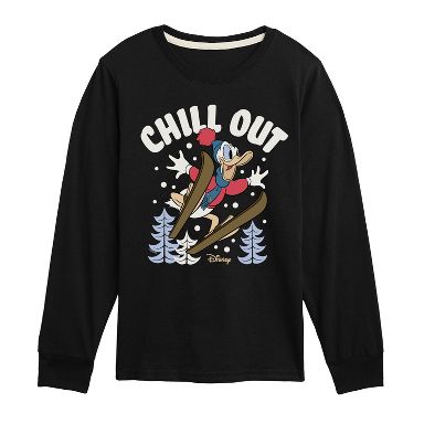 Boys' Disney Chill Out Long Sleeve Graphic T-Shirt - Black