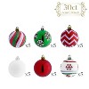 Aoibox 30pcs Christmas Ornaments Set Red Green White Shatterproof Balls 2.36 Inch Hanging Tree Decorations Bulk for Holiday Party - 4 of 4