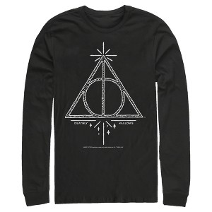 Men's Harry Potter Deathly Hallows Symbol Long Sleeve Shirt - 1 of 4