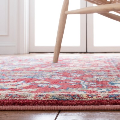 Rust and Ivory Synthetic Rectangular Area Rug, 5'1" x 7'5"