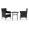 vidaXL 3 Piece Patio Dining Set Poly Rattan Black - 2 of 4
