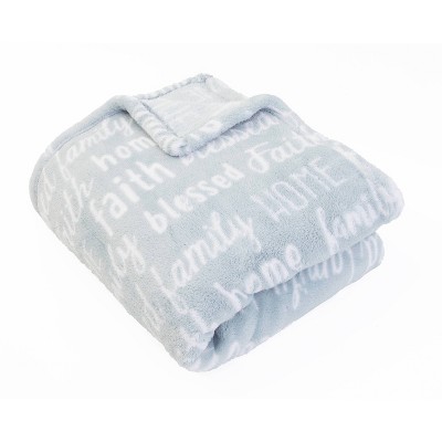 50"x70" Pearson Family Words Printed Loft Fleece Throw Blue - Decor Therapy