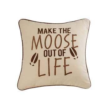 C&F Home 18" x 18" Moose Out of Life Embroidered Throw Pillow