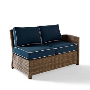 Bradenton Steel Outdoor Sectional Navy/Weathered Brown - Crosley - 1 of 4