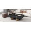Okak Smart LED Coffee Table, High Gloss Center Table with 2-Tier Ambient Lighting, Touch-Control Minimalist Design for Modern Living Room - 4 of 4