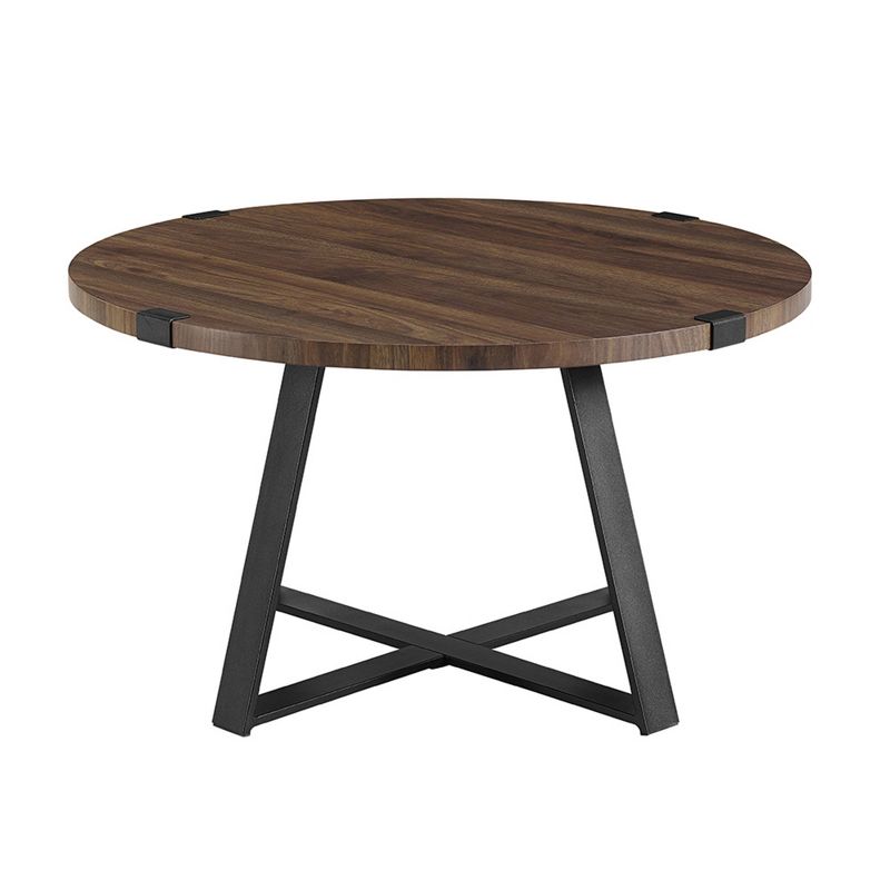 Wrightson Urban Industrial Faux Wrap Leg Round Coffee Table - Saracina Home, 4 of 20