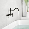 Sumerain Tub Faucet Wall Mount Bathtub Filler Vintage Style 3 Holes 8 Inches Center, Oil Rubbed Bronze - 4 of 4