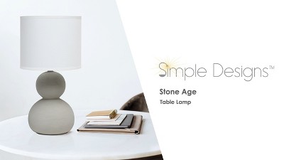 Edison White Ceramic Gourd Nightstand Lamp with Barrel Shade