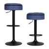 CAVINAS Round Storage Bar Stool, Height Adjustable Barstool, 360° Counter Height Swivel Dining Chair, PU Leather Padded Seat, Armless Bar Chair- 2PCS - 4 of 4