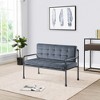 TiramisuBest 45"W Gray Corduroy Loveseat with Hidden Storage & Side Pocket, Compact Upholstered Sofa for Small Spaces - 2 of 4
