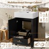 ORRD 20.28'' Black Modern Bathroom Vanity with Ceramic Sink, Solid Wood Frame & Storage Drawer, Compact Vanity Cabinet for Small Bathrooms - 3 of 4