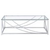 Brianne Glass and Chrome Coffee Table with Metal Leg - 2 of 4