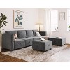 ODK Modular Sectional Sofa with Ottomans Chenille Sleeper 7 - Seat Sofa Couch with Chaise & Storage Seats U Shaped Couch for Living Room, Grey - 4 of 4