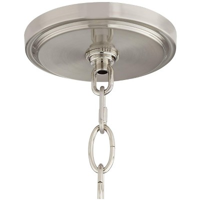 Brushed Nickel Clear Glass Drum Pendant Light