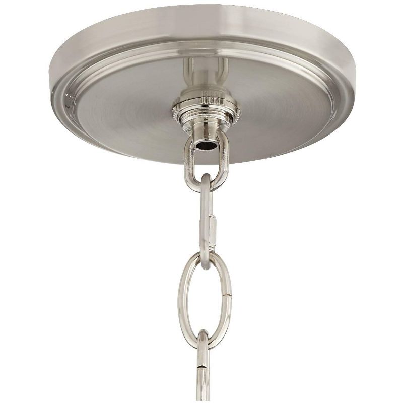 Possini Euro Design Layne Brushed Nickel Pendant Light 19 1/4" Wide Modern Organza Outer Glass Inner Drum Shade for Dining Room House Kitchen Island, 5 of 10
