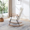 CAVINAS Modern Rocking Chair with High Back and Armrest, Technical Leather Upholstered Ergonomic Glider Chair - 2 of 4