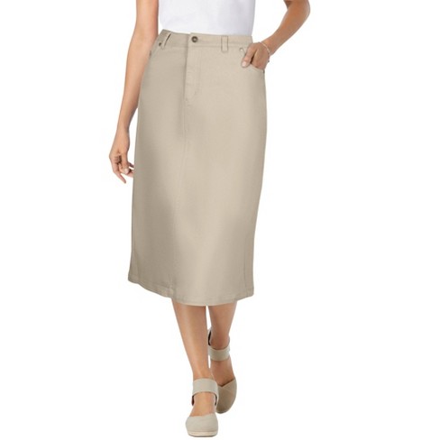 Plus size khaki skirt jeans sale