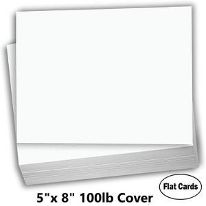 Hamilco Blank Index Cards 5 x 8 Card Stock 100lb Cover White Cardstock Paper - 100 Pack - 1 of 4