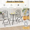 Tangkula 2PCS Outdoor Mosaic Folding Bistro Chairs Patio Chairs with Ceramic Tiles Seat and Exquisite Floral Pattern Yellow Seat - 2 of 4